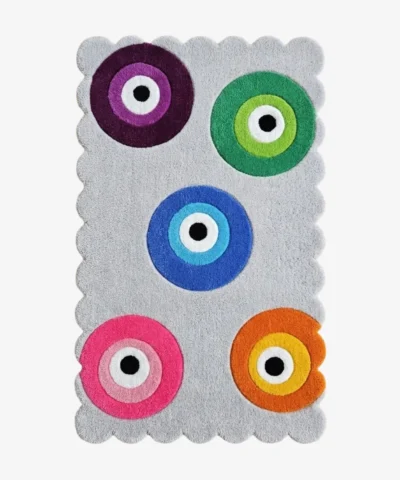Silver Gypsy Eye Hand Tufted Wool Rug