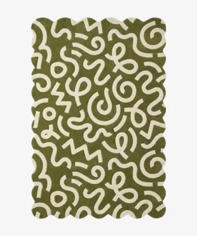 Verdant Script Hand Tufted Wool Rug