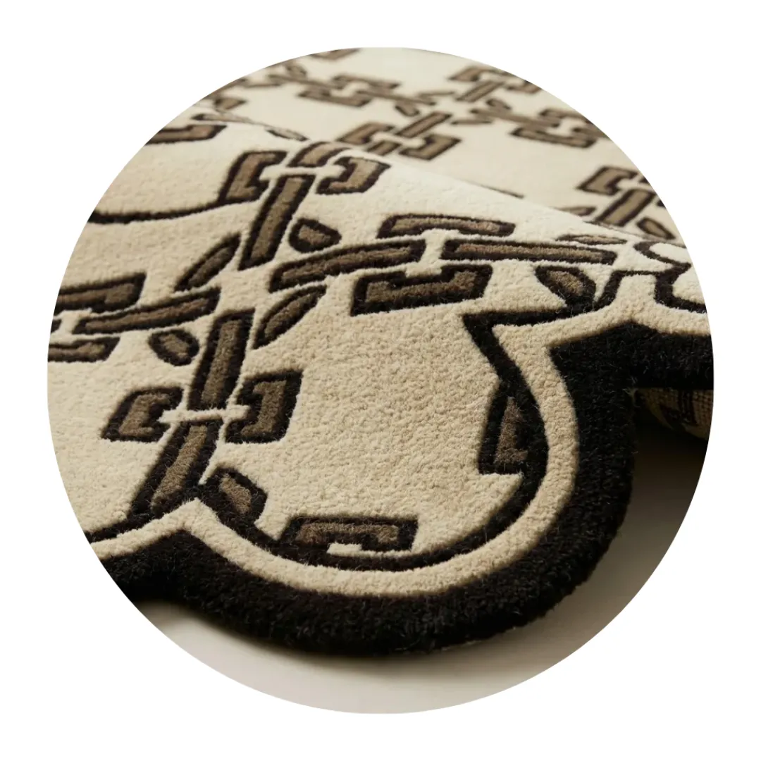 Every rug is precisely handmade by skilled artisans, creating fluid, free form detailing that reflects true craftsmanship and attention to its beautifully curved edges